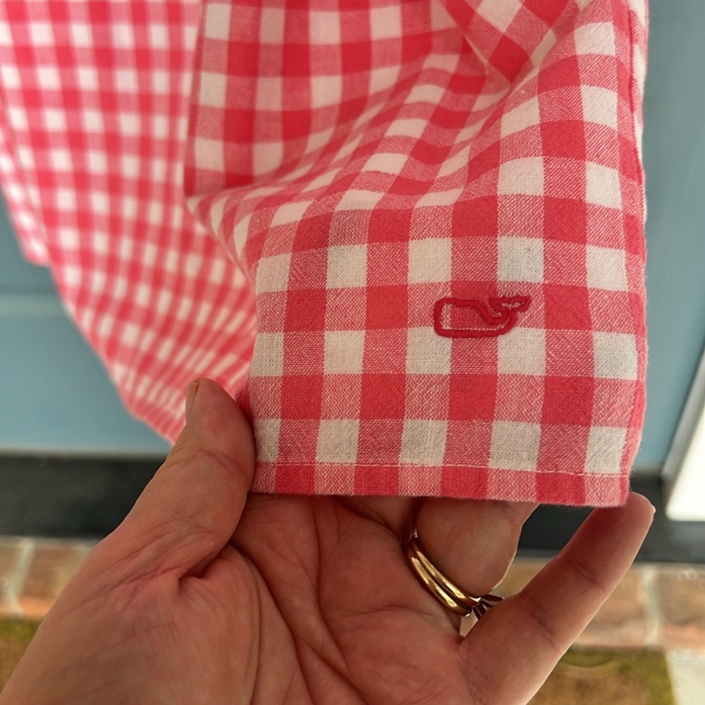 Vineyard Vines Pink & White Gingham Flutter Sleeve Dress - Picture 2 of 10